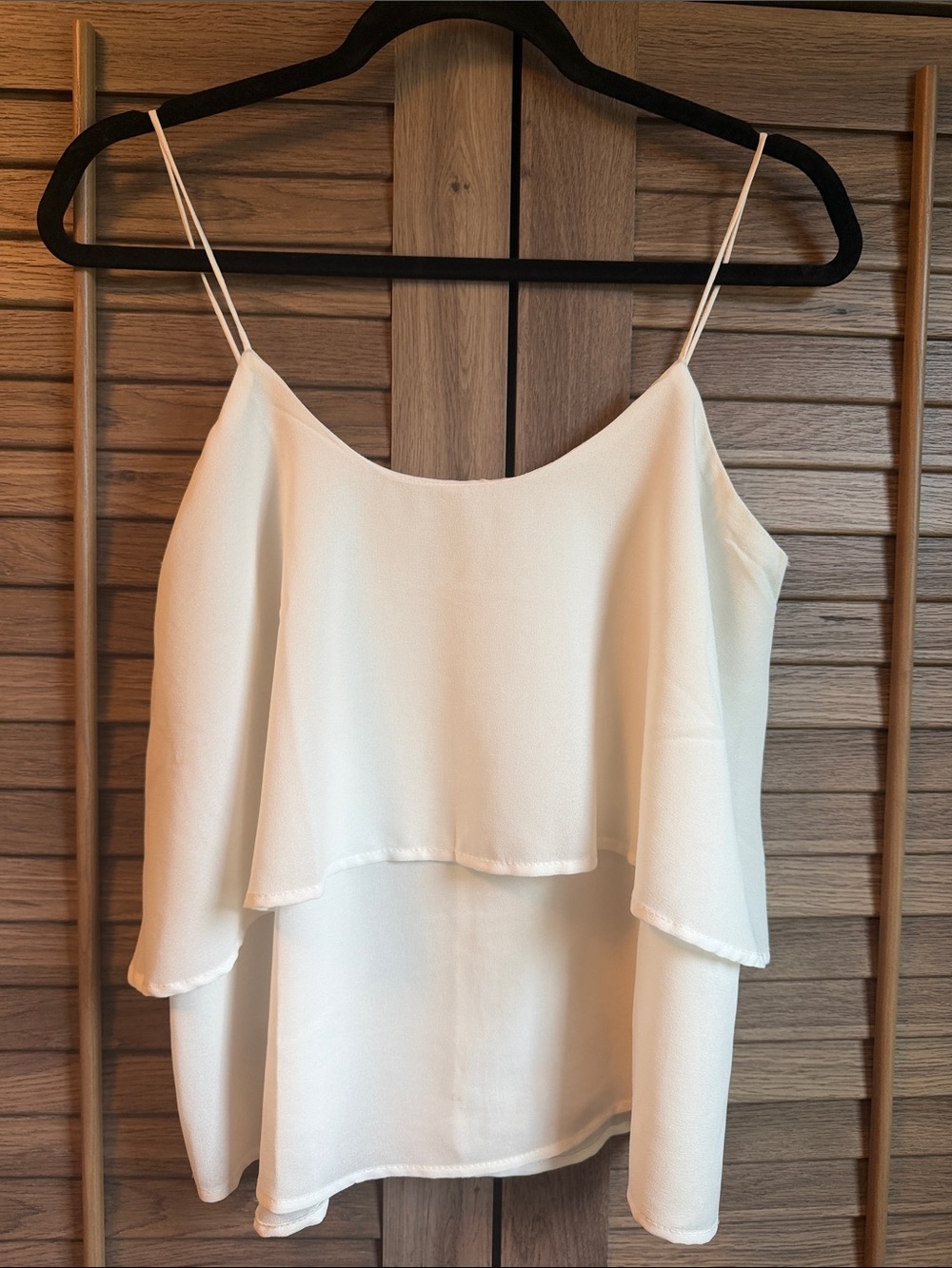 Paper Crane Ivory Double-Layer Spaghetti Strap Camisole